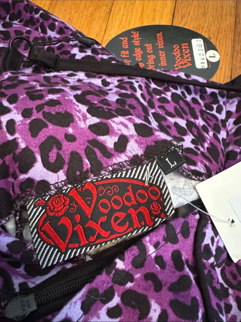 Voodoo Vixen Purple Leopard Print Wiggle Dress - Picture 8 of 9